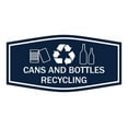 thumbnail image 1 of Fancy Cans and Bottles Recycling Sign (Navy Blue / White) - Medium, 1 of 5