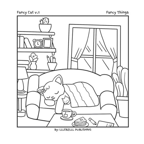 Fancy Cat v.1: Fancy Things: Coloring for for all ages, (Paperback)
