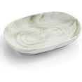 thumbnail image 1 of Fancy Ceramic Soap Dish, Decorative Soap Holder with Unique Marble Textures, Multi-Purpose Soap Bar Holder for Bathroom & Kitchen, Non-Slip & Waterproof (Green Texture), 1 of 8