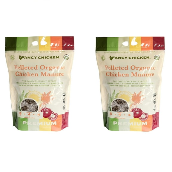 Fancy Chicken Premium Pelleted Organic All-Natural Chicken Manure Fertilizer Plant Food, Ideal for Vegetables, Plants, Fruits, Trees, Lawns, Gardening and Farming, OMRI Listed, USDA Organic, 15lb (Pac