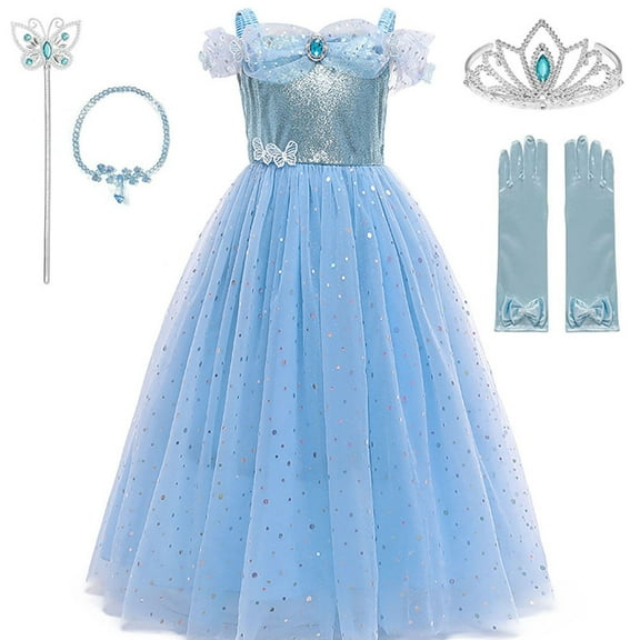 Fancy Cinderella Princess Dress For Girls Butterfly Halloween Costume Pageant Christmas Party Ball Gown