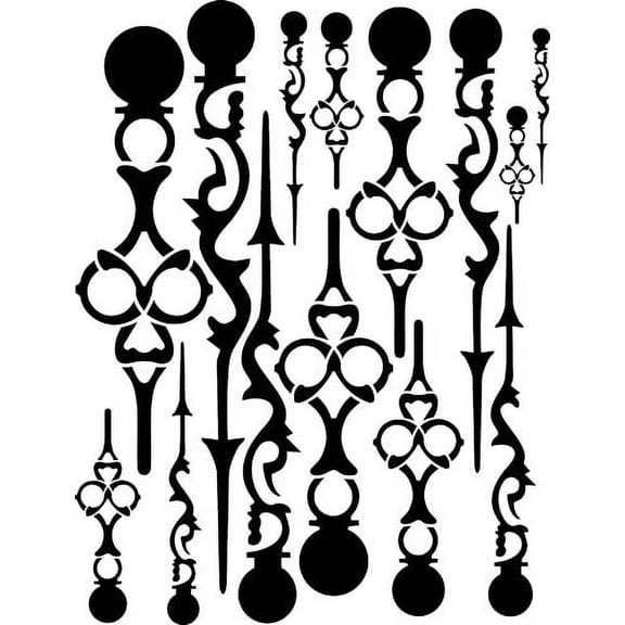 Fancy Clock Hands Wall Stencil - 3740 by Designer Stencils