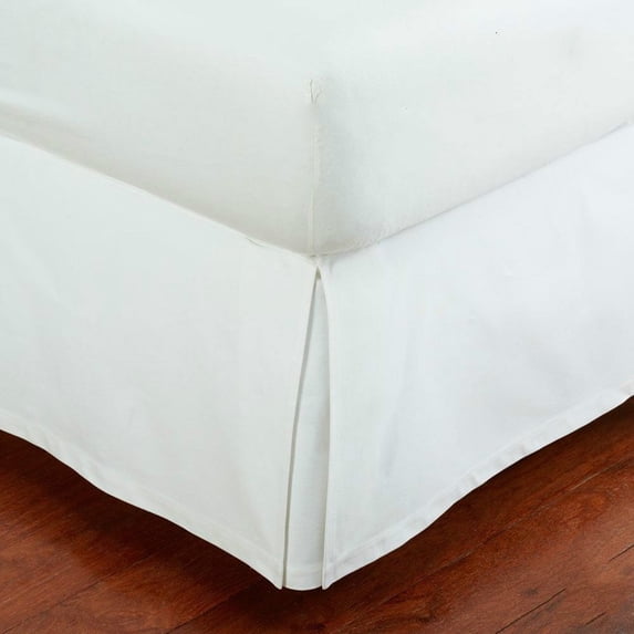 Fancy Collection 14” Inch Drop Tailored Pleated Bed Skirt California King Size Solid White New