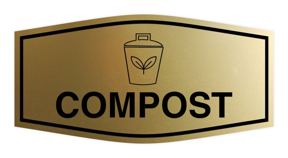 Compost Signe Fancy Compost Sign (Brushed Gold) - Small - Walmart.com