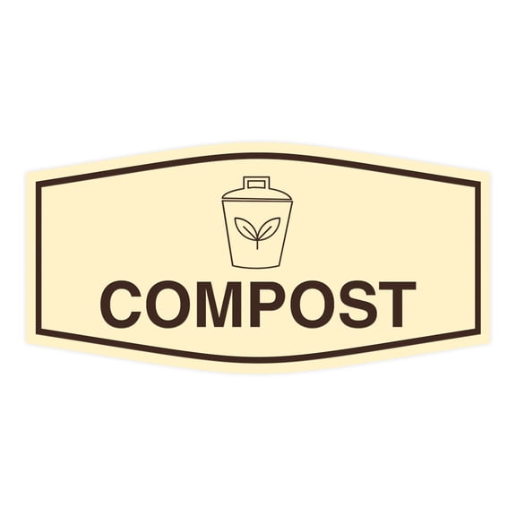 Fancy Compost Sign (Ivory/Dark Brown) - Small
