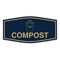 thumbnail image 1 of Fancy Compost Sign (Navy Blue/Gold) - Small, 1 of 5