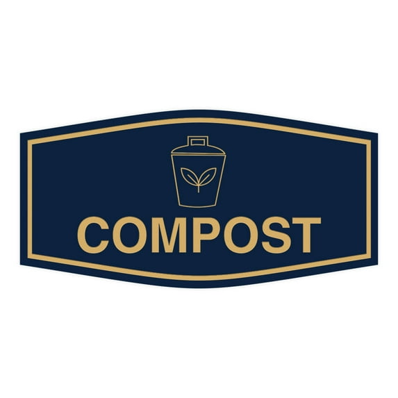 Fancy Compost Sign (Navy Blue/Gold) - Small