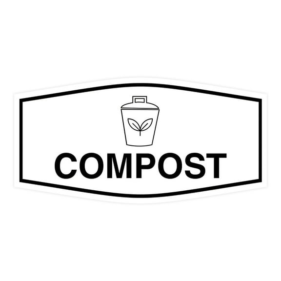 Fancy Compost Sign (White) - Small
