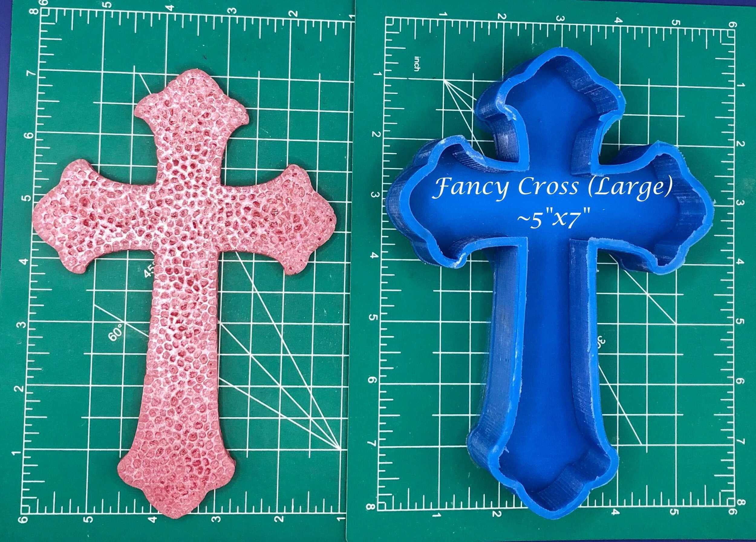 Fancy Cross - 7" - Silicone Freshie Mold