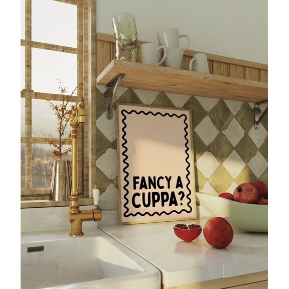 Fancy A Cuppa? Poster, Funky Cute Tea Wall Art, Kitchen Poster Kitchen Decor Kitchen Wall Art Kitchen Poster, Tea Poster Tea Lover Art Poster, Unframed Poster Size 8x12 F03.1.15l599