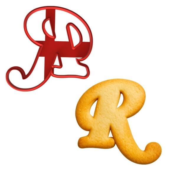 Fancy Cursive Letter Cookie Cutter for Baking Fondant Clay Gifts Kitchen (R)