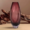 thumbnail image 1 of Fancy Cut Glass Vase - Plum Color- Vintage Charm-Art Deco-Modern Luxury-Quiet Luxury-Home Decor-Home, 1 of 11
