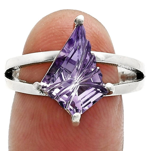 Fancy Cut Natural Amethyst - Brazil 925 Sterling Silver Ring s.8 Jewelry AGR1008_A_8