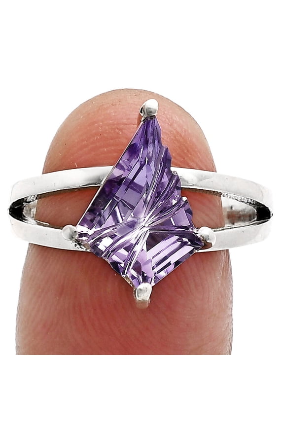 Fancy Cut Natural Amethyst - Brazil 925 Sterling Silver Ring s.9 Jewelry AGR1008_A_9