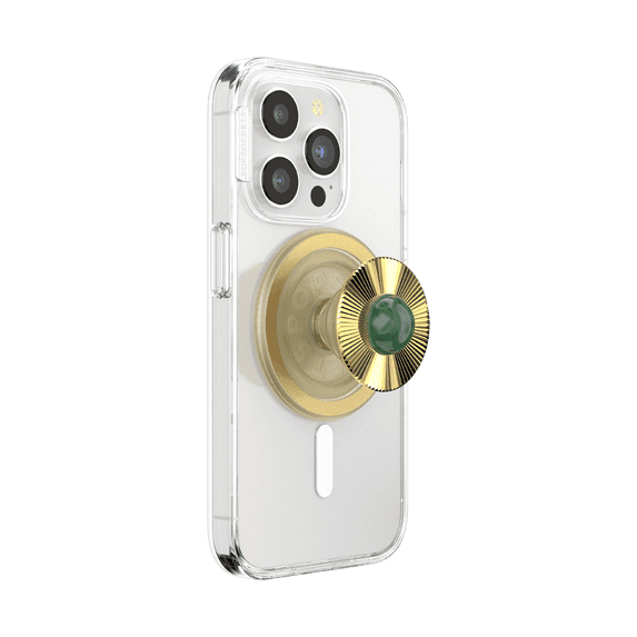 PopSockets Phone Grip for MagSafe, Magnetic Holder, Phone Stand, Enamel - Gem Brooch Jade