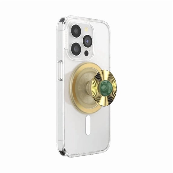 PopSockets Phone Grip for MagSafe, Magnetic Holder, Phone Stand, Enamel - Gem Brooch Jade