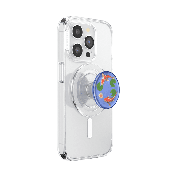 PopSockets Phone Grip for MagSafe, Magnetic Holder, Phone Stand, Clear - Koi Pond
