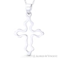 thumbnail image 1 of Fancy-Design Cross w/ Middle-Cutout Pendant w/ Chain Necklace in .925 Sterling Silver, 1 of 1