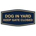 thumbnail image 1 of Fancy Dog In Yard Keep Gate Closed Sign (Blue/Gold) - Large, 1 of 1