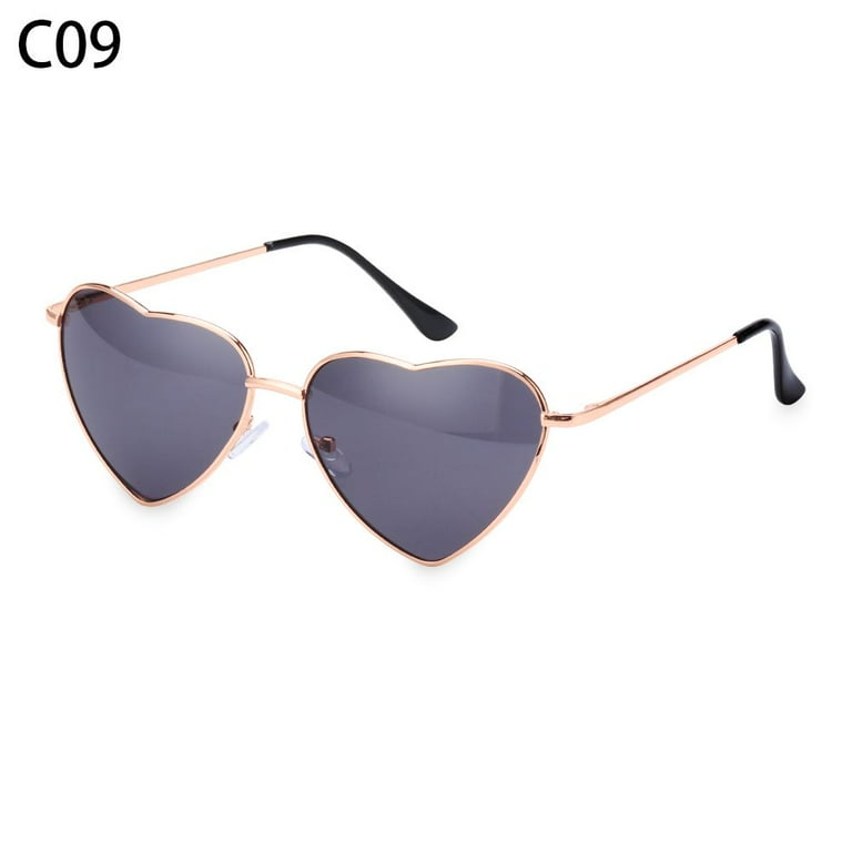 Fancy Dress Vintage Ocean Lenses UV 400 Metal Frame Heart Shaped
