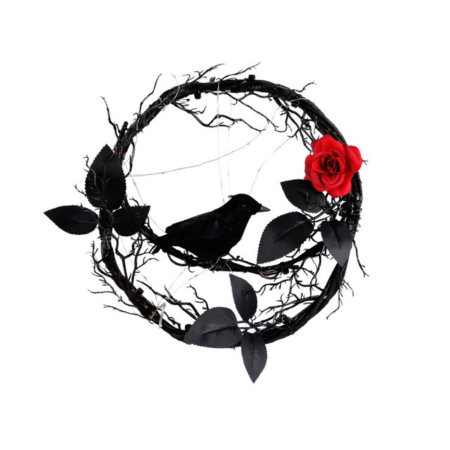 Fancy Easter Eggs Wreath For Front Door With Red Rose Black Wreath