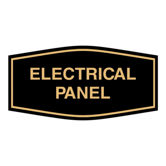 Fancy Electrical Panel Sign (Black Gold) - Large