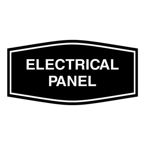 Fancy Electrical Panel Sign (Black) - Large