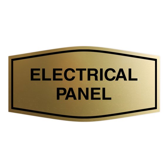 Fancy Electrical Panel Sign (Brushed Gold) - Small