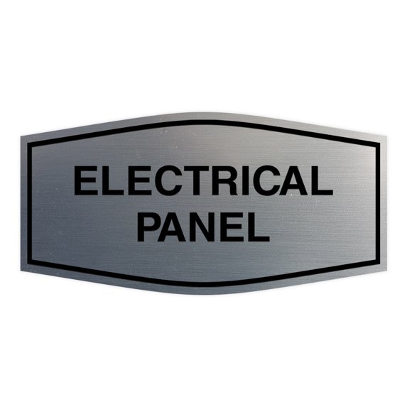 Fancy Electrical Panel Sign (Brushed Silver) - Small