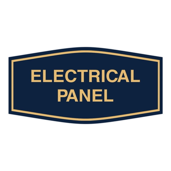 Fancy Electrical Panel Sign (Navy Blue/Gold) - Large