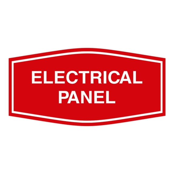 Fancy Electrical Panel Sign (Red) - Medium