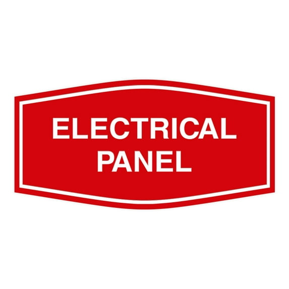 Fancy Electrical Panel Sign (Red) - Small