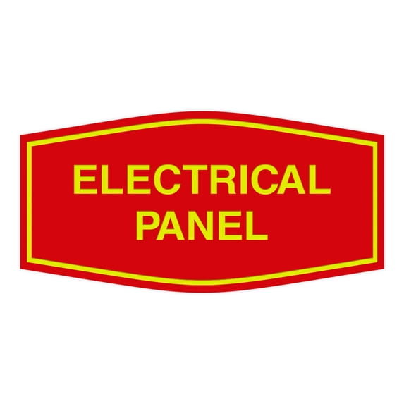 Fancy Electrical Panel Sign (Red/Yellow) - Medium
