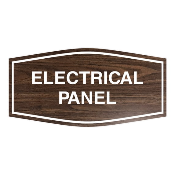 Fancy Electrical Panel Sign (Walnut) - Medium