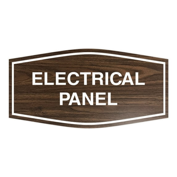Fancy Electrical Panel Sign (Walnut) - Small