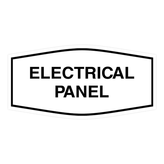 Fancy Electrical Panel Sign (White) - Medium