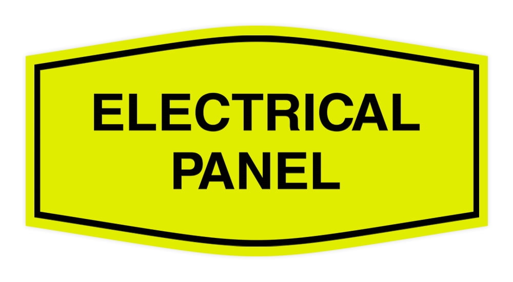 Fancy Electrical Panel Sign (Yellow / Black) - Large - Walmart.com