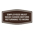 thumbnail image 1 of Fancy Employees Must Wash Hands Before Returning To Work Sign (Dark Brown) - Medium, 1 of 1