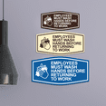 thumbnail image 1 of Fancy Employees Must Wash Hands Before Returning to Work (Bubbles) Sign (Brushed Gold) - Medium, 1 of 4
