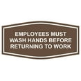 thumbnail image 1 of Fancy Employees Must Wash Hands Before Returning to Work Sign (Dark Brown)-Medium, 1 of 1