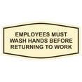 thumbnail image 1 of Fancy Employees Must Wash Hands Before Returning to Work Sign (Ivory/Dark Brown)-Medium, 1 of 1