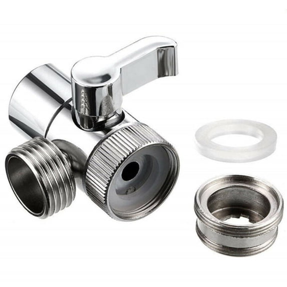 Fancy Faucet Diverter Valve, Sink to Washing Machine Hose Diverter Faucet Adapter, for Bathroom/Kitchen Sink Faucet Connection Portable Washing Machine/Dishwasher Silver
