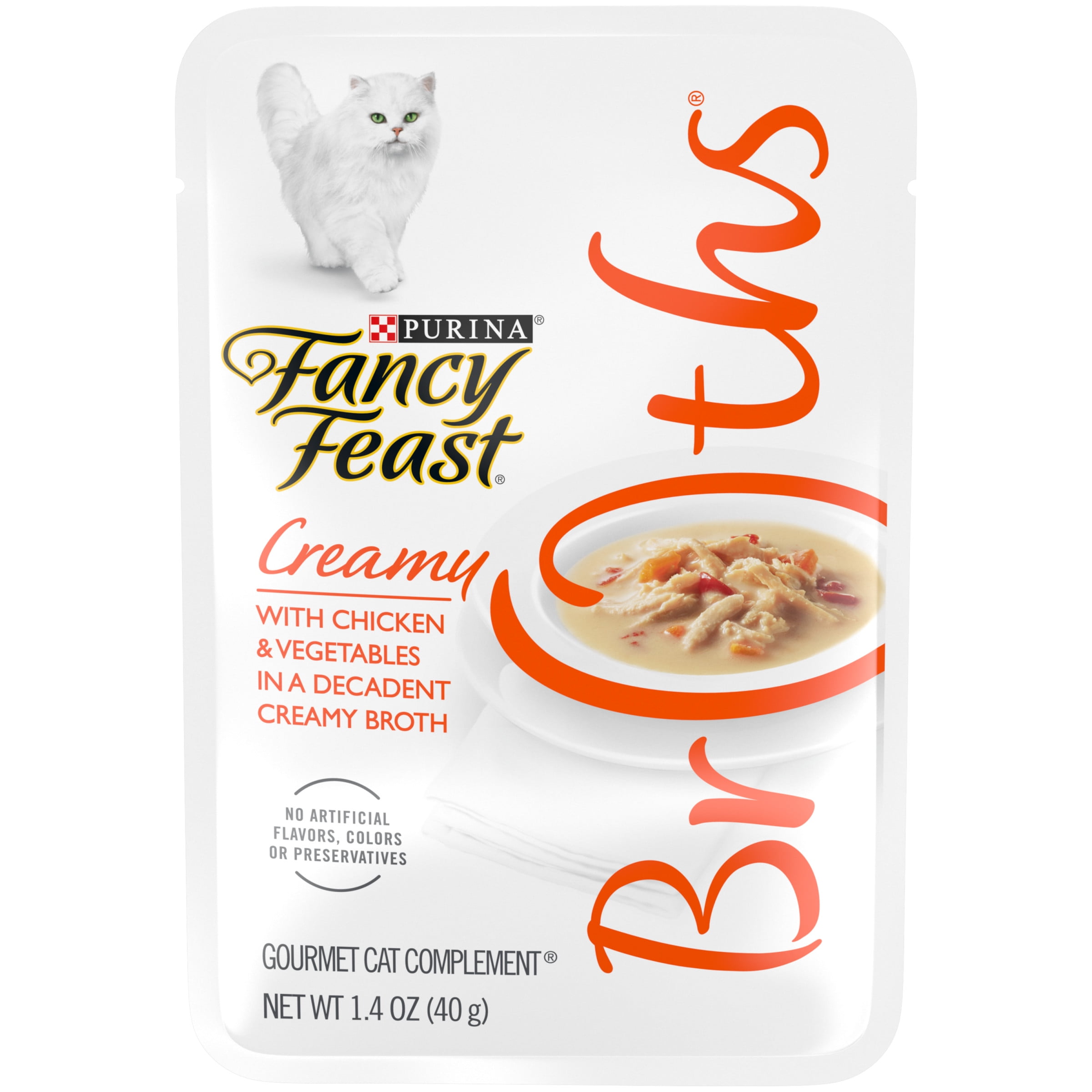 Fancy Feast Broths Creamy Chicken Wet Cat Food, 1.4 oz Pouch