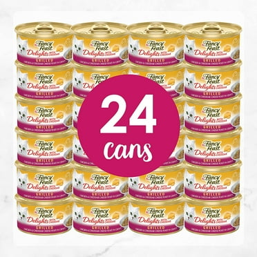 Fancy Feast Delights With Cheddar Grilled Chicken & Cheddar Cheese Feast in Gravy Wet Cat Food, 3 OZ (Pack of 24)