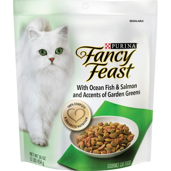 Fancy Feast Dry Cat Food Gourmet Ocean Fish & Salmon & Accents of Garden Greens 16 oz.