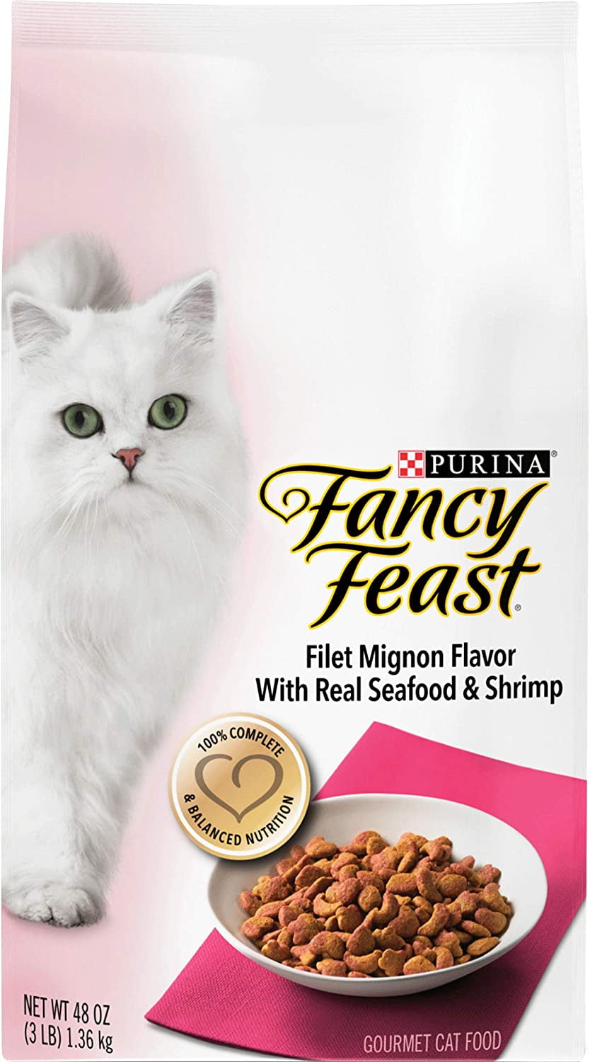 Fancy Feast Filet Mignon Flavor With Real Seafood & Shrimp Dry Cat Food, 3 LB (Pack of 2)