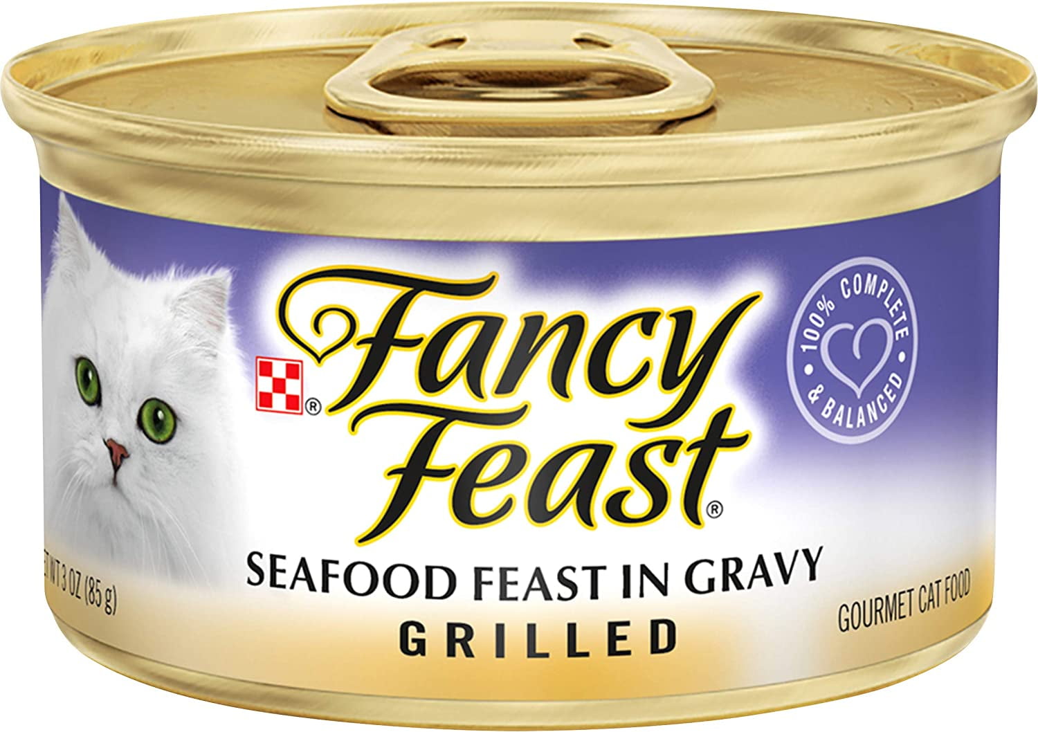 Fancy Feast Grilled Seafood Feast in Gravy Adult Wet Cat Food, 3 OZ (Pack of 12)