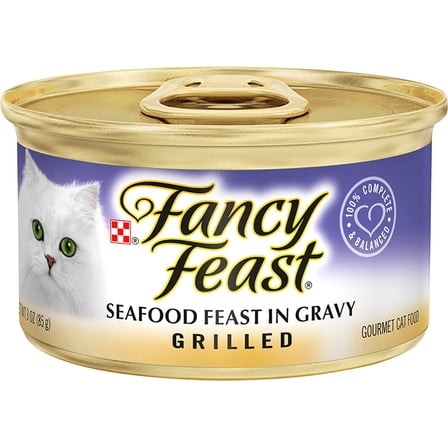 Fancy Feast Grilled Seafood Feast in Gravy Adult Wet Cat Food, 3 OZ (Pack of 12)