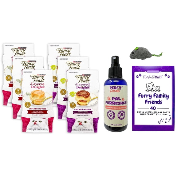 Fancy Feast Layered Delights Cat Food Topper Variety 12-Pack with Spray, MerlinsMart Zine
