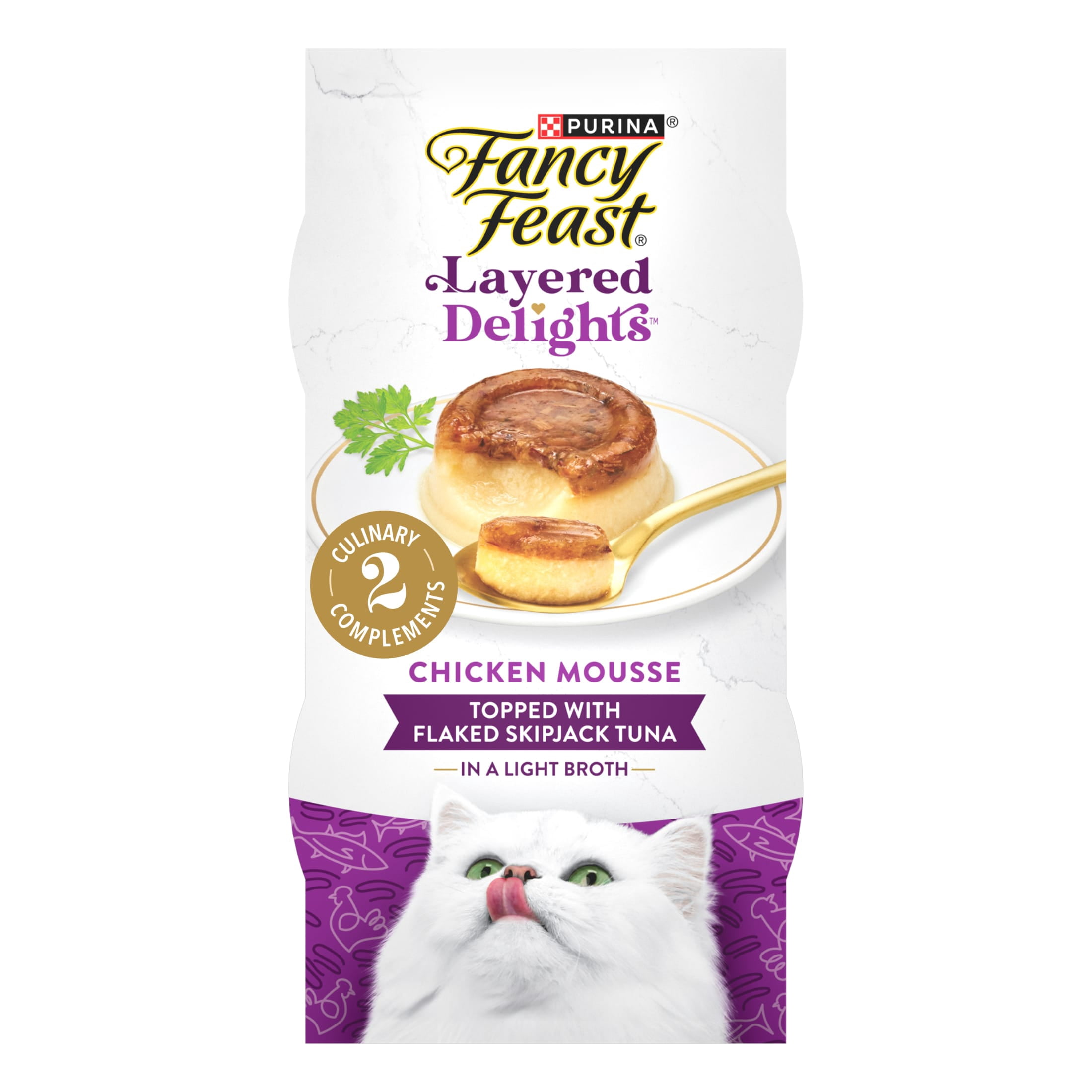 Fancy Feast Layered Delights Chicken Mousse with Flaked Skipjack Tuna